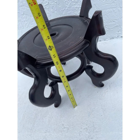 Vintage Antique Chinese Green White Porcelain Floral Garden Stool Plant Stand - Picture 14 of 15